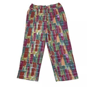 Harve Benard Colorful Pants Women 16 Y2k Abstract Pattern Hippie Straight Leg 16